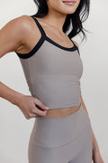 RIBBED SCULPT TANK TOP - MINK