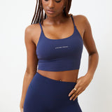 SECOND SKIN CROPPED CAMI - NAVY